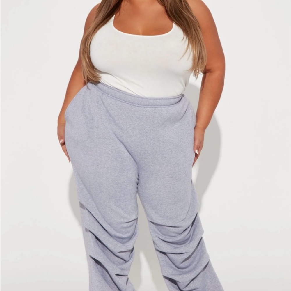 Fashion Nova Spin The bottle Stacked Gray Sweatpants